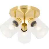 QAZQA Takspotlight guld med glas 3-ljus justerbar rund - Laura