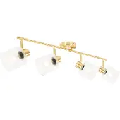 QAZQA Takspotlight guld med glas 4-ljus justerbar - Laura