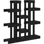 vidaXL Växtställ Svart 104,5x25x109,5 cm massiv furu