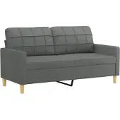 vidaXL Soffa 2-sits mörkgrå 140 cm tyg