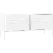 vidaXL Tv-bänk vit 105x35x50 cm stål
