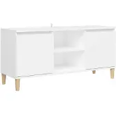 vidaXL TV-skåp med träben vit 103,5x35x50 cm