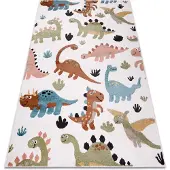 Rugsx Matta FUN Dino för barn Dinosaurier kräm 120x170 cm