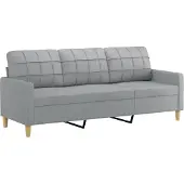 vidaXL 3-sitssoffa ljusgrå 180 cm tyg