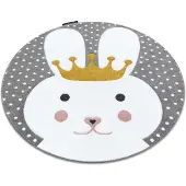 Rugsx Matta PETIT BUNNY kanin cirkel grå cirkel 120 cm