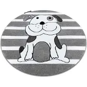 Rugsx Matta PETIT PUPPY cirkel grå cirkel 160 cm