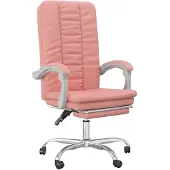 vidaXL Kontorsstol med vilfunktion, rosa, konstläder
