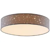 LINDBY LED taklampa Ellamina , dimbar, Aluminium / grå / zink, Vardagsrum / matsal, Textil / tyger / siden, Modern, LED-taklampa