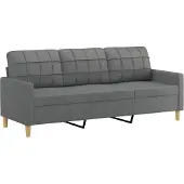 vidaXL 3-sitssoffa mörkgrå 180 cm tyg