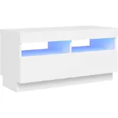 vidaXL TV-bänk med LED-belysning vit 80x35x40 cm
