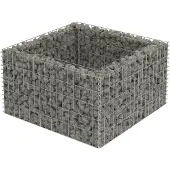 vidaXL Planteringsgabion upphöjd galvaniserat stål 90x90x50 cm