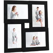 vidaXL Fotoram för 4x(10x15 cm) bilder svart MDF