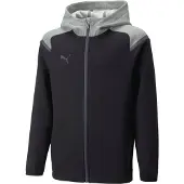 Puma teamCUP Casuals Luvtröja - Svart/Grå Barn, storlek 152 cm