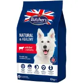 Butcher's Natural&Healthy Torrfoder för hundar med nötkött 2x10 kg