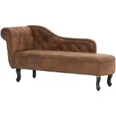 vidaXL Schäslong, Brun, Konstmocka