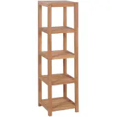 vidaXL Badrumshylla 4 nivåer massiv teak 42x42x165 cm