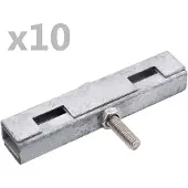 vidaXL U-fästen för Staketpaneler, 10 Set, Silver