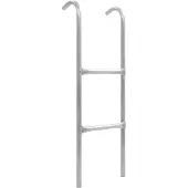 vidaXL Stege till studsmatta 2 steg stål silver 102,6 cm