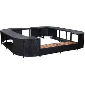 vidaXL Fyrkantig poolkant svart 268 x 268 x 55 cm konstrotting