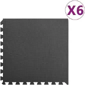 vidaXL Golvmattor, 6 st, 2,16" EVA-skum, svarta