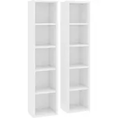 vidaXL CD-hyllor 2 st vit 21x16x93,5 cm konstruerat trä