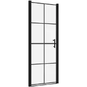vidaXL Duschdörr härdat glas 91x195 cm svart
