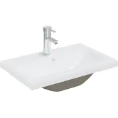 vidaXL Inbyggt handfat med blandare 61x39x18 cm keramik vit