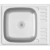 vidaXL Diskho med avrinningsyta silver 600x500x155 mm rostfritt stål