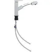 vidaXL Badrumsblandare med utdragbar pip kromad finish 157x172 mm