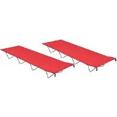 vidaXL Campingsängar 2 st 180x60x19 cm oxfordtyg och stål röd