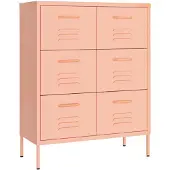 vidaXL Byrå rosa 80x35x101,5 cm stål