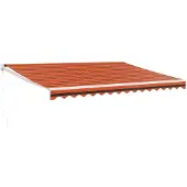 vidaXL Markis infällbar orange och brun 4,5x3 m tyg&aluminium