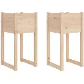vidaXL Odlingslådor 2 st 40x40x81 cm massiv furu