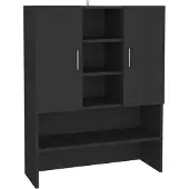 vidaXL Tvättmaskinsskåp svart 70,5x25,5x90 cm