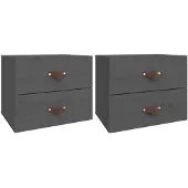 vidaXL Väggmonterade nattduksbord, set om 2, 50x36x40 cm, grå