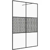 vidaXL Duschvägg med klart ESG-glas 140x195 cm svart