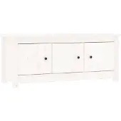 vidaXL Skoställ, Vit, 110X38X45,5 Cm, Massivt Furuved