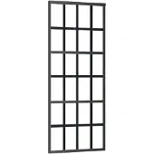 vidaXL Skjutdörr ESG-glas och aluminium 76x205 cm svart