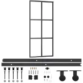 vidaXL Skjutdörr med beslagset ESG glas och aluminium 90x205 cm