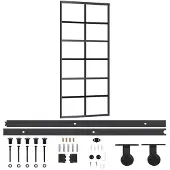 vidaXL Skjutdörr med beslagset ESG glas och aluminium 90x205 cm