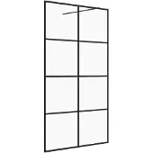 vidaXL Duschvägg med klart ESG-glas 100x195 cm svart