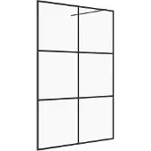 vidaXL Duschvägg med klart ESG-glas 140x195 cm svart