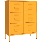 vidaXL Byrå senapsgul 80x35x101,5 cm stål
