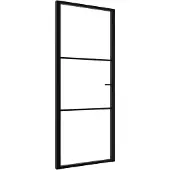 vidaXL Innerdörr ESG-glas och aluminium 83x201,5 cm svart