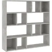 vidaXL Bokhylla/Avdelare betonggrå 105x24x102 cm