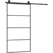vidaXL Skjutdörr med hårdvara 102,5x205 cm ESG-glas och aluminium