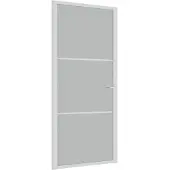 vidaXL Innerdörr 93x201,5 cm vit matt glas och aluminium