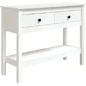 vidaXL Konsolbord, Vit, 100X35X75 Cm, Massivt Furuved