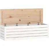 vidaXL Förvaringslåda vit 109x36,5x33 cm massiv furu