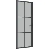 vidaXL Innerdörr 83x201,5 cm svart matt glas och aluminium